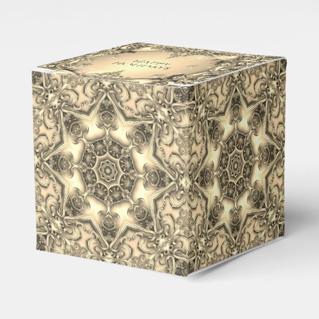 Goldene dekorative Geschenkboxen Geschenkschachtel (Vorderseite)