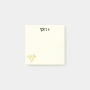 Goldene Diamond Post-it Notizen