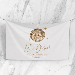 Goldene Disco-Kugel Lass uns Disco-Geburtstagsfeie Banner