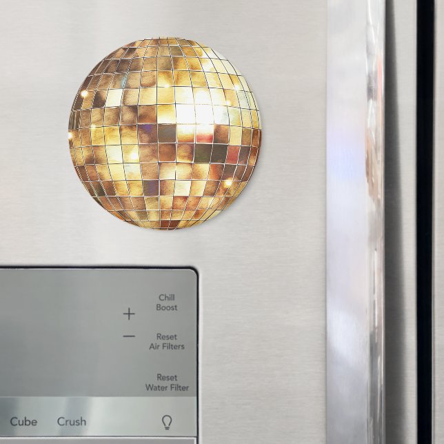 Goldene Disco-Kugel Magnet (In Situ (Kühlschrank))