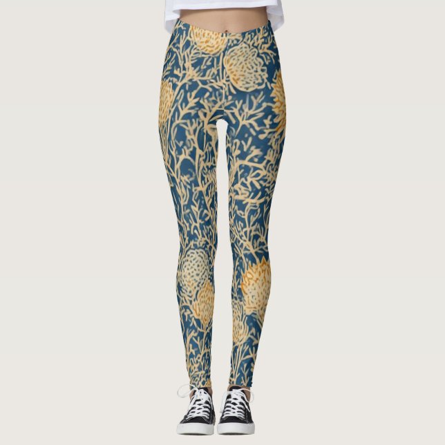Goldene Distel-Verflechtung - Leggings (Vorderseite)