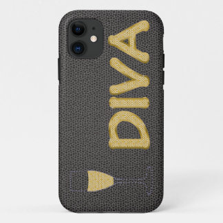 goldene DIVA und Champagner "kaum dort" Fall iPhone 11 Hülle