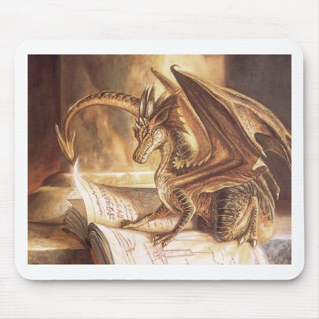 Goldene Drache-Buch-Lesung Mousepad (Vorne)