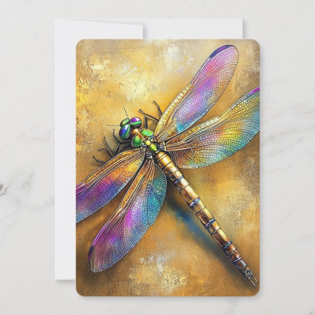 Goldene Dragonfly Einladung (Vorderseite)