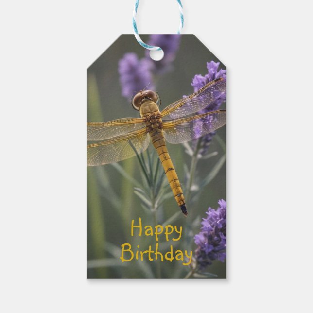 Goldene Dragonfly Geschenkanhänger (Vorderseite)