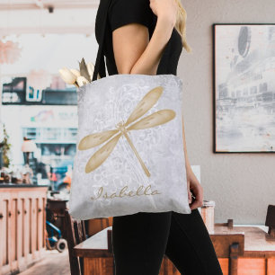 Goldene Dragonfly Personalisiert Totasche