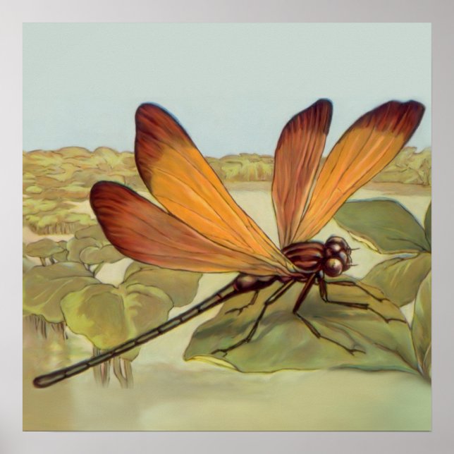 Goldene Dragonfly Poster (Vorne)
