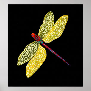 Goldene Dragonfly Poster