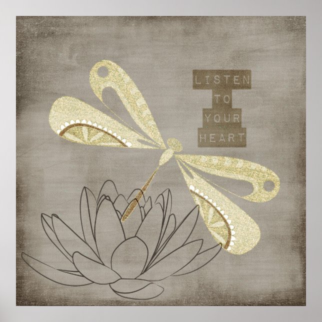 Goldene Dragonfly Poster (Vorne)