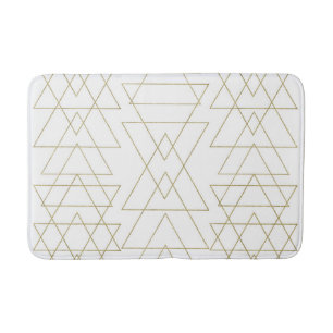 Goldene Dreiecke Chic Weiß Moderne Glamour Badematte