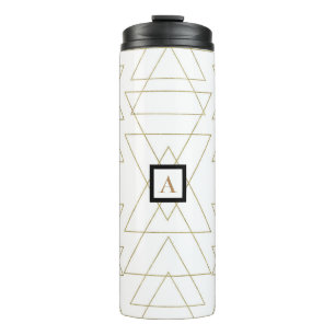 Goldene Dreiecke Chic Weiße Moderne Glamour Thermosbecher