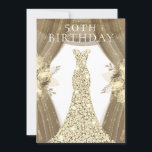 Goldene Dress Blume Elegante 50. Geburtstagsparty Einladung<br><div class="desc">Goldene Dress Blume Elegante 50. Geburtstagsparty Einladung Variationen zu den Einladungen und passenden Artikeln in unserem Shop</div>