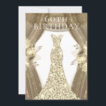 Goldene Dress Blume Elegante 60. Geburtstagsparty Einladung<br><div class="desc">Goldene Dress Blume Elegante 60. Geburtstagsparty Einladung Variationen zu den Einladungen und passenden Artikeln in unserem Shop</div>