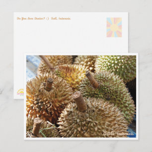 Goldene Durian Bali Markt – Reise-Postkarte Feiertagspostkarte