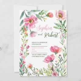 goldene Dusty Pink Florale Greenery Hochzeits Einl Einladung