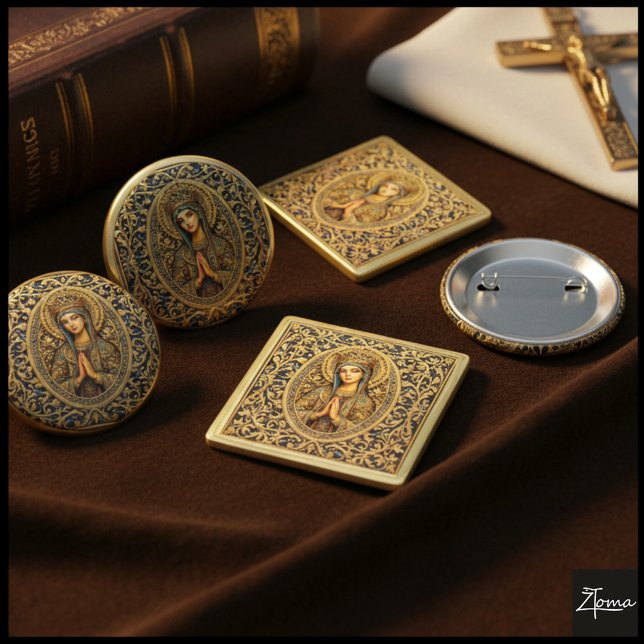 Goldene Ehrfurcht Jungfrau Maria Button (Von Creator hochgeladen)