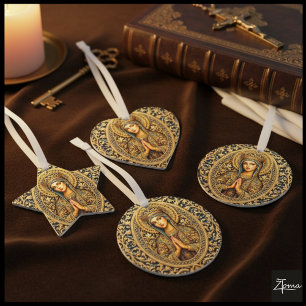 Goldene Ehrfurcht Jungfrau Maria Ornament