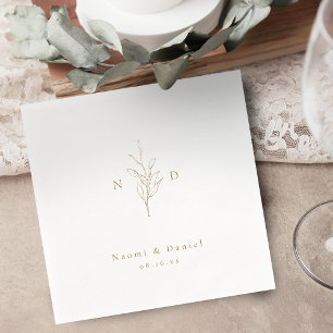 Goldene, einfache botanische Monographie Serviette
