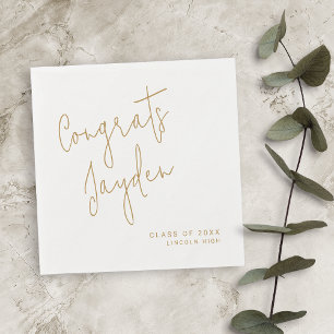 Goldene einfache moderne Schrift Congrads Absolven Serviette
