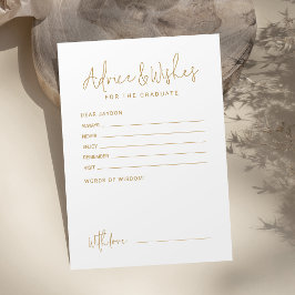 Goldene einfache moderne Schrift Graduiertenberatu Hinweiskarte