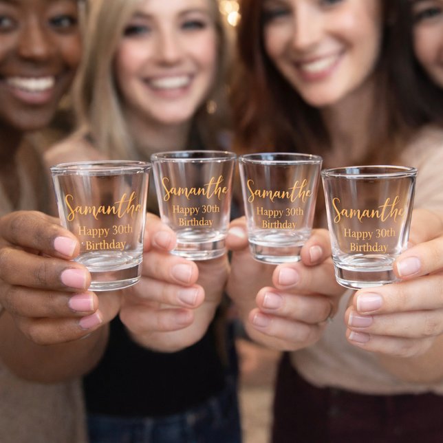 Goldene Elegance Frohes 30. Geburtstag Schnapsglas (Von Creator hochgeladen)