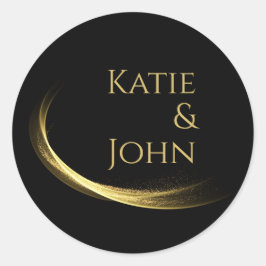 Goldene Elegance-Hochzeit Runder Aufkleber