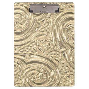 Goldene elegante Art Nouveau geprägter metallische Klemmbrett