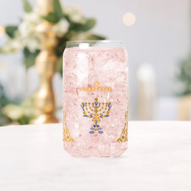 Goldene elegante Chanukka-Menora Dosenglas (Insitu (Hochzeit))