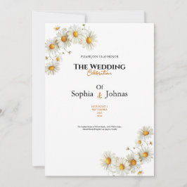 goldene elegante Gänseblümchen-Hochzeitseinladung Einladung