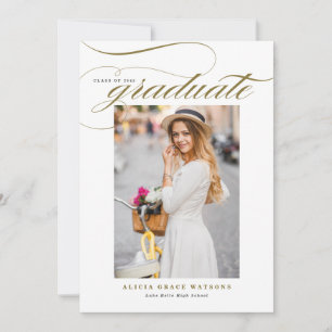 Goldene elegante Kalligrafie-Foto-Abschluss Ankündigung