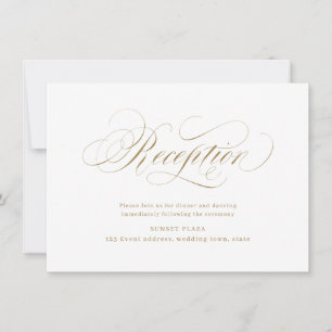 Goldene elegante klassische Kalligrafie Hochzeitse Einladung
