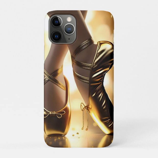Goldene Eleganz: Ballerina Schuhe auf Gold Bokeh Case-Mate iPhone Hülle (Rückseite)