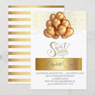 Goldene Eleganz, Einladung von 16 . Geburtstag