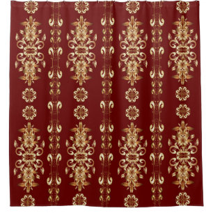 Goldene Eleganz: Klassisches orientalisches Muster Duschvorhang