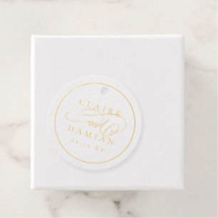 Goldene Eleganz, romantische Hochzeit Geschenkanhänger