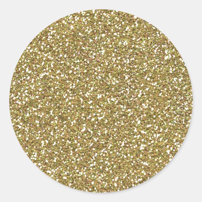 Goldene Eleganz Runder Aufkleber (Vorderseite)
