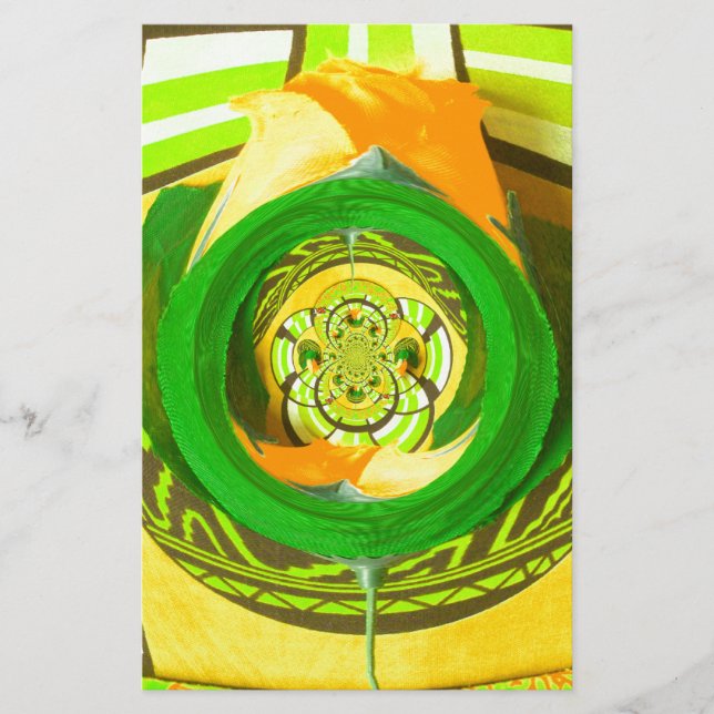 Goldene Eleganz: Schöne Afrikanische Gelbe Rose Briefpapier (Vorderseite)