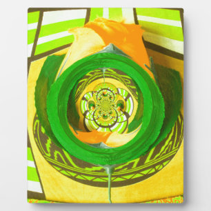 Goldene Eleganz: Schöne Afrikanische Gelbe Rose Fotoplatte