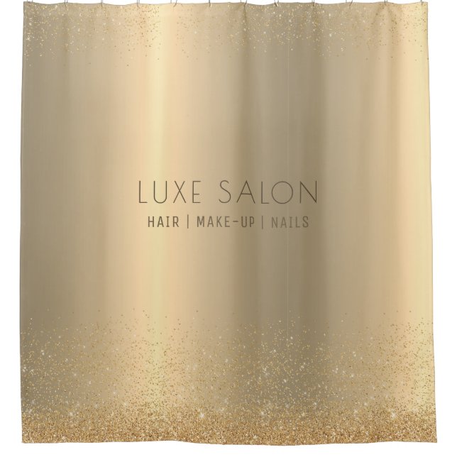 Goldene Eleganz Unterschrift Duschvorhang (Vorderseite)