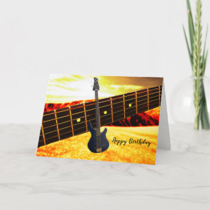 Goldene elektrische Gitarre zum Geburtstag Feiertagskarte
