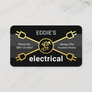 Goldene elektrische Stecker Verkabelung Visitenkarte