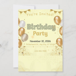 Goldene Elemente Geburtstag Einladung