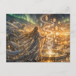 Goldene Elfen Fantasy Licht Impressionistische Fan Postkarte