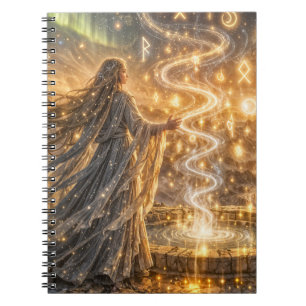 Goldene Elfen-Fantasy-Lichter – Impressionistische Notizblock