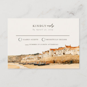 Goldene Elfenbeinküste Mail Back Hochzeit RSVP Kar Begleitkarte