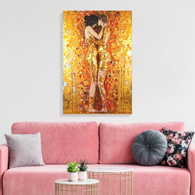 "Goldene Embrace" Wertvoll und unverkennbar Leinwanddruck (Insitu (Wohnzimmer))