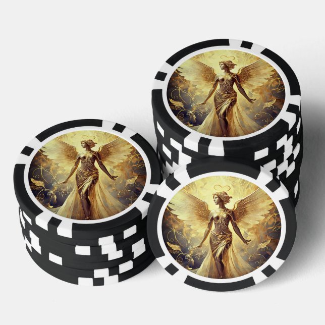 Goldene Engel Poker Chips (Stapel)