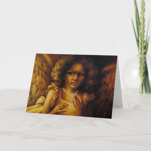 Goldene Engel Weihnachtskarte Feiertagskarte (Vorderseite)