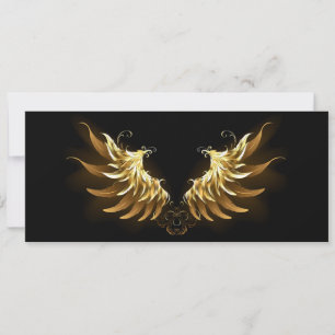 Goldene Engelsflügel auf schwarzem Hintergrund Karte