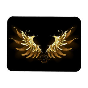 Goldene Engelsflügel auf schwarzem Hintergrund Magnet